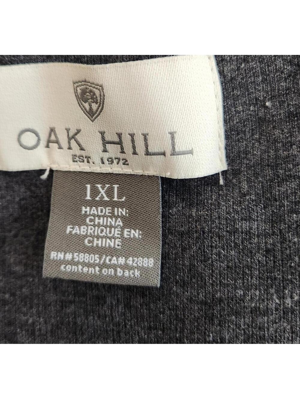 Oak Hill Sweater Mens 1XL Gray Shawl Collar Button Front Cardigan 100% Cotton - Picture 5 of 6